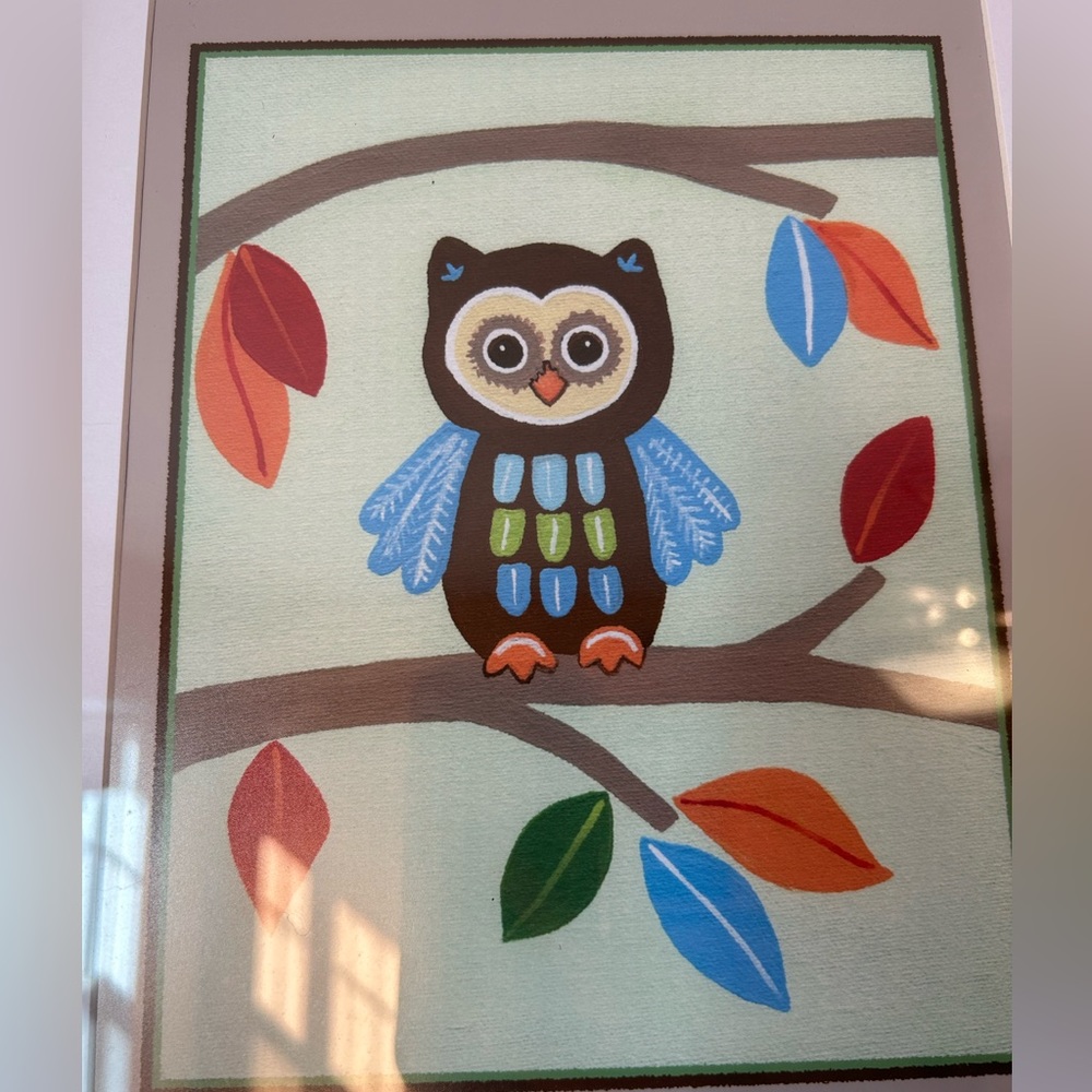 1 Owl woodland animal art print (no frame) baby room nursery decor 8x10